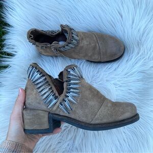 A.S.98 Ikers Tan Suede Ankle Booties 36